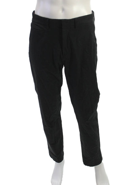 J Crew Mens Black Dress Pants Polyester Blend Button Size 32
