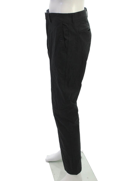 J Crew Mens Black Dress Pants Polyester Blend Button Size 32