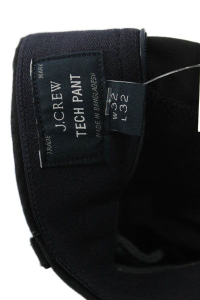 J Crew Mens Black Dress Pants Polyester Blend Button Size 32
