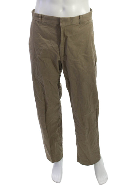 Calvin Klein Men Brown Chinos Button 98% Cotton 2% Spandex Size 32