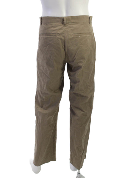 Calvin Klein Men Brown Chinos Button 98% Cotton 2% Spandex Size 32