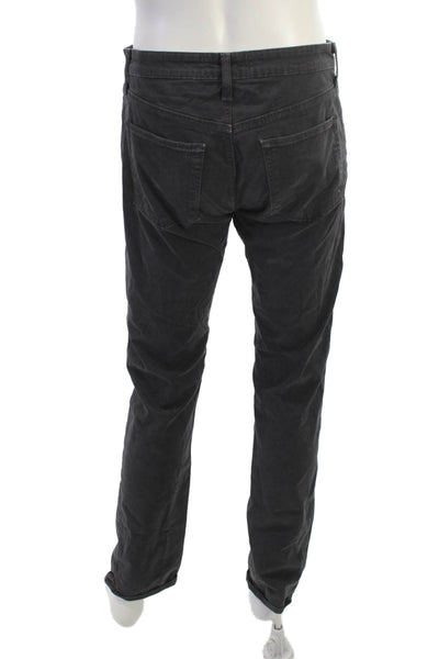 J Brand Mens Straight Jeans Black Button Cotton Stretch Size 31