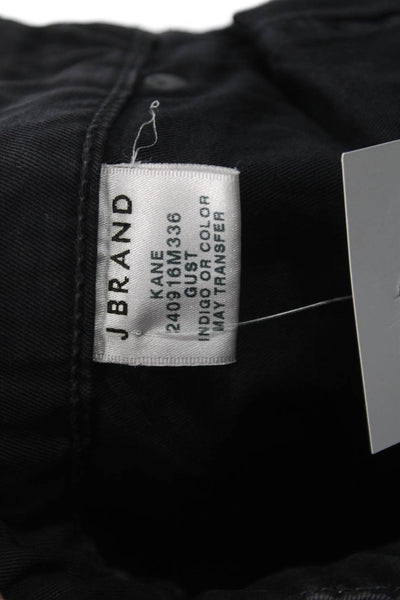 J Brand Mens Straight Jeans Black Button Cotton Stretch Size 31