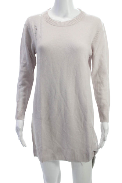 Enza Costa Womens Beige Wool Cashmere Sweater Dress Long Sleeve Size XS