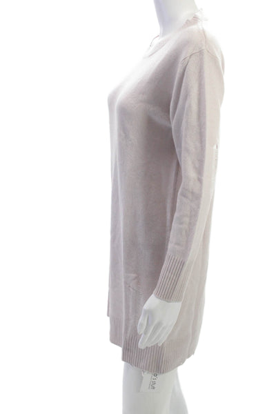 Enza Costa Womens Beige Wool Cashmere Sweater Dress Long Sleeve Size XS