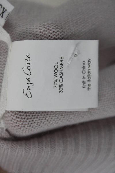 Enza Costa Womens Beige Wool Cashmere Sweater Dress Long Sleeve Size XS
