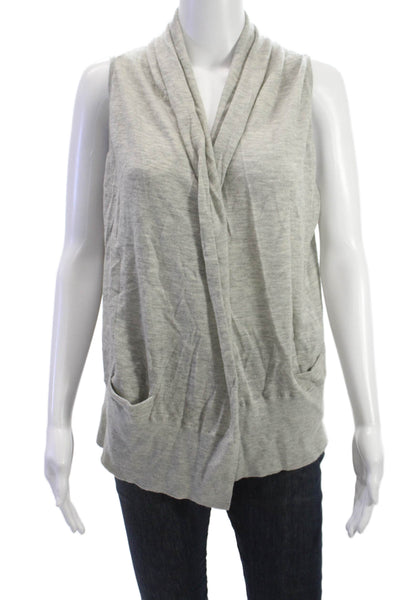 Vince Women Sleeveless Cashmere Sweater Gray Size M