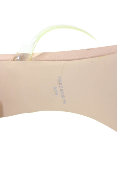 Steve Madden Womens Strappy Slide On Sandal Heels Clear Beige Size 8.5 Medium