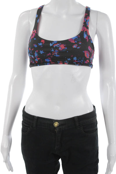 Lululemon Womens Abstract Print Strappy Sports Bra Multi Colored Size 4