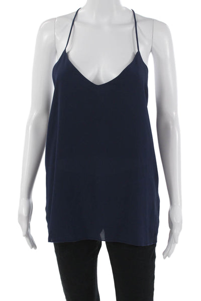 Karlie Women Dark Blue V-Neck Polyester Camisole Size L