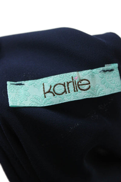 Karlie Women Dark Blue V-Neck Polyester Camisole Size L