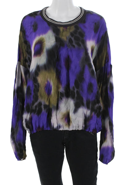 Beate Heymann Womens Black Long Sleeve Crew Neck Blouse Size 8