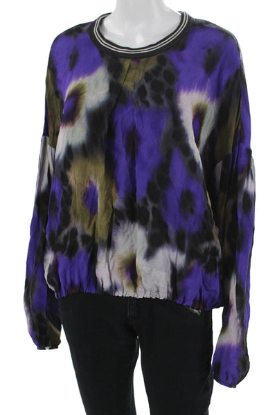 Beate Heymann Womens Black Long Sleeve Crew Neck Blouse Size 8