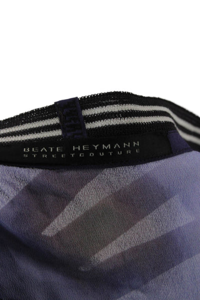 Beate Heymann Womens Black Long Sleeve Crew Neck Blouse Size 8