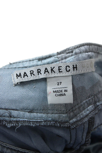 Marrakech Women Cargo Jogger Pants Gray Camo Viscose Rayon Button Size 27