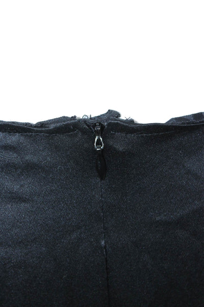 Escada Women Straight Pencil Skirt Black Silk Blend Solid Long Size S