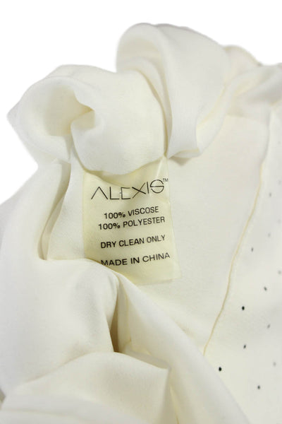 Alexis Womens Sleeveless Polka Dot Square Neck Jumpsuit White Size XL