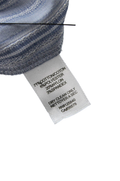 Intermix Women Mini Shirt Dress Light Blue Striped Button Size S