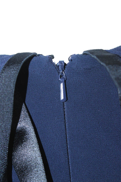 Alexis Women Halter Jumpsuit Dark Blue Sleeveless Solid Viscose Size XS