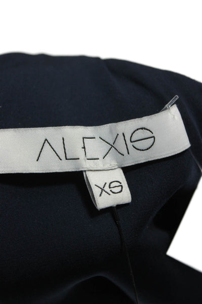 Alexis Women Halter Jumpsuit Dark Blue Sleeveless Solid Viscose Size XS