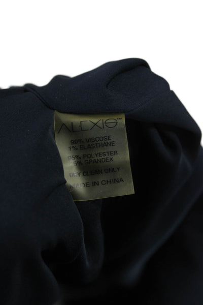 Alexis Women Halter Jumpsuit Dark Blue Sleeveless Solid Viscose Size XS