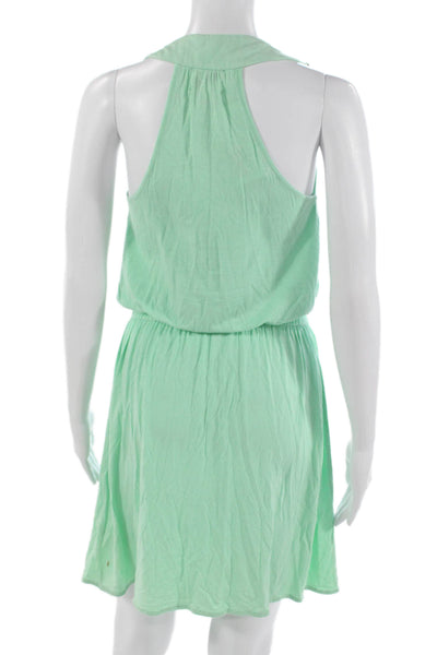 Milly Women Green Sleeveless Tank Dress Short Solid Size S