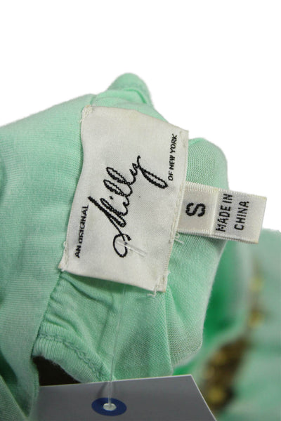 Milly Women Green Sleeveless Tank Dress Short Solid Size S