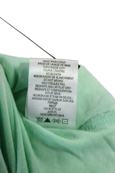 Milly Women Green Sleeveless Tank Dress Short Solid Size S