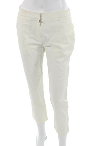 Alexis Womens Ankle Cropped Dress Pants White Cotton Blend Size XS