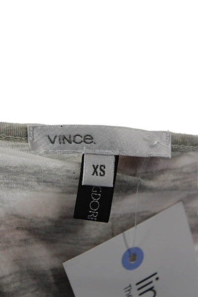 Vince Womens Basic Striped White Long Sleeve T Shirt 92% Pima Cotton Size XS