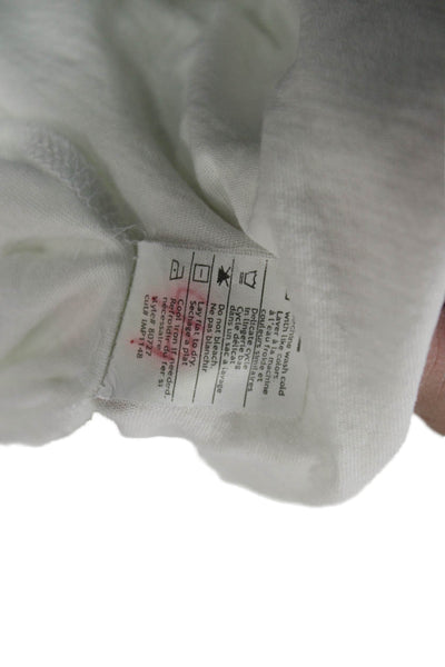 Vince Womens Basic Striped White Long Sleeve T Shirt 92% Pima Cotton Size XS