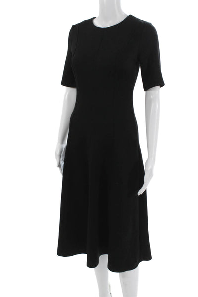 Banana Republic Women Fit & Flare A-Line Dress Black Crew Neck Size XS