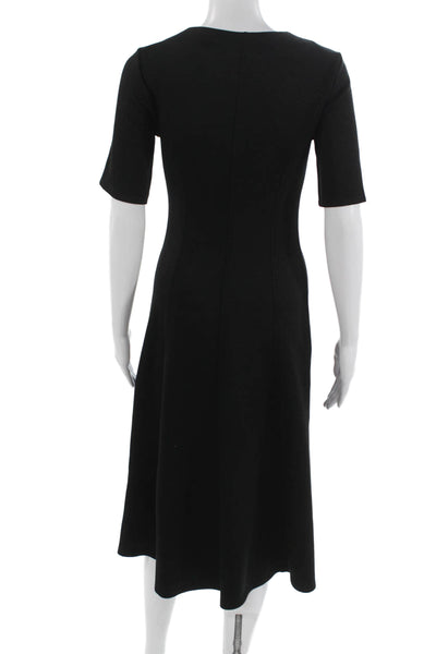 Banana Republic Women Fit & Flare A-Line Dress Black Crew Neck Size XS