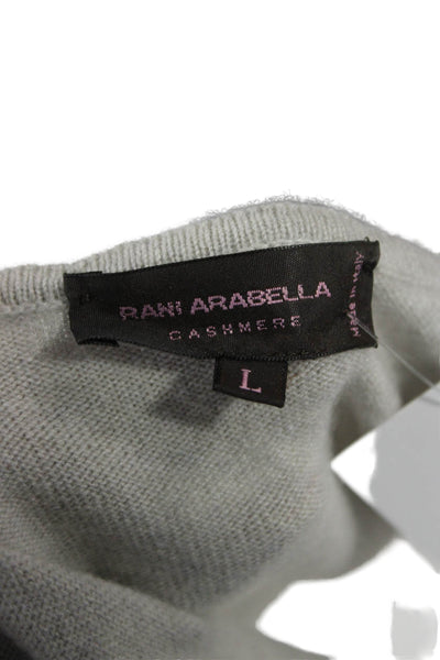 Rani Arabella Womens 100% Cashmere Square Neck Sleeveless Tank Gray Size L
