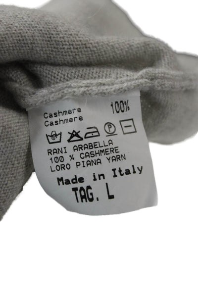 Rani Arabella Womens 100% Cashmere Square Neck Sleeveless Tank Gray Size L
