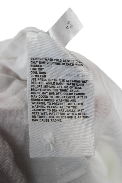 Uniqlo Women Basic Sleeveless Collared Button-Up White Rayon Blend Top Size S