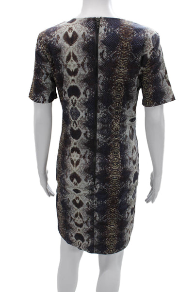 W118 By Walter Baker Women Sheath Dress Dark Blue Snake Print Knee Size L