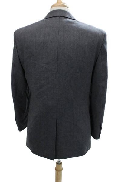 Joseph & Feiss Men's Dark Gray Herringbone Wool Suit Jacket Button Size 40