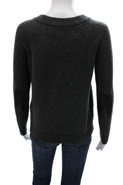 Kate Spade Womens Dark Gray 100% Wool Crew Neck Pullover Sweater Size 2XS