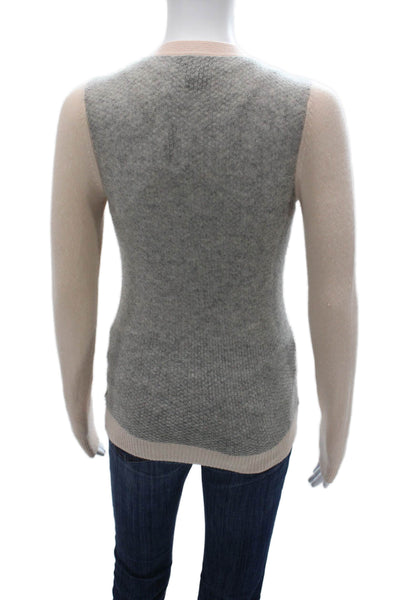 C by Bloomingdales Womens Cashmere Cardigan Gray V-Neck Button Size XS