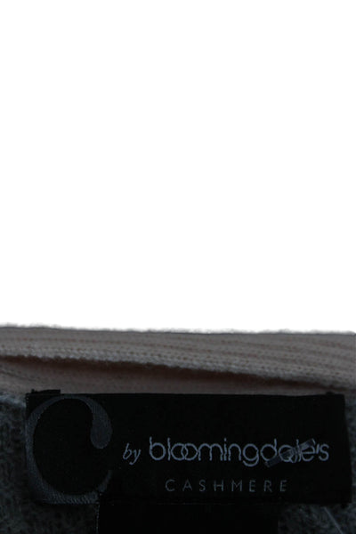 C by Bloomingdales Womens Cashmere Cardigan Gray V-Neck Button Size XS