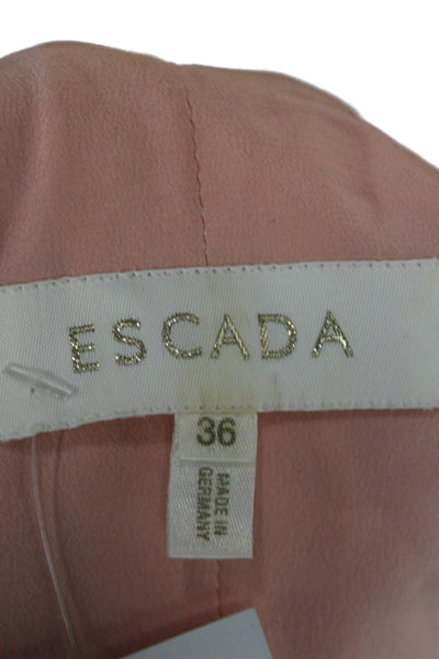 Escada Women Pink Silk V-Neck Sleeveless Slip Maxi Dress Size 36