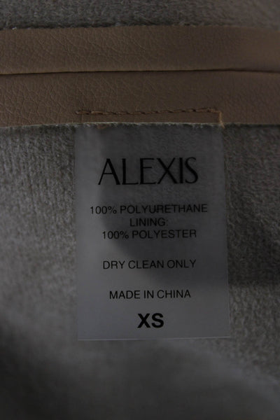 Alexis Womens A-Line Fit & Flare Mini Dress Tan Sleeveless Neck Zip Size XS