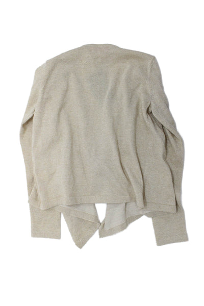 Lilly Pulitzer Girls Long Sleeves Sparkle Cardigan Sweater Beige Size L