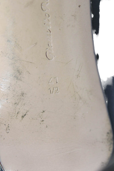 Gianvito Rossi Womens Leather Pointed Toe Ankle Boots Black Size 11.5