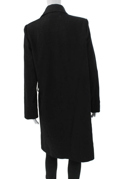 Everlane Womens Overcoat Black Wool Cashmere Button Collared Size L