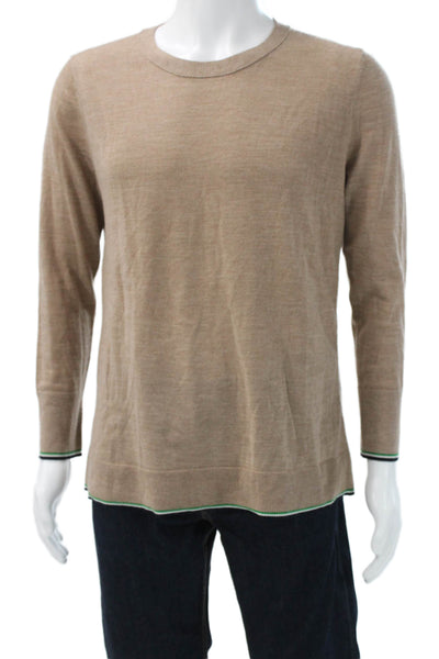 Banana Republic Mens Tan Merino Crewneck Pullover Sweater Size L