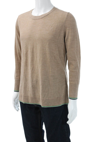 Banana Republic Mens Tan Merino Crewneck Pullover Sweater Size L