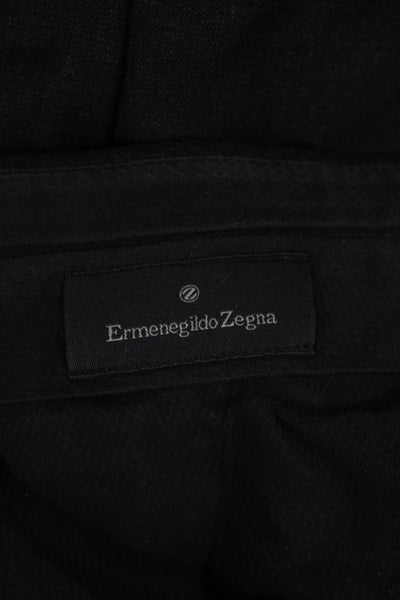 Ermenegildo Zegna Men Black Dress Pants Wool Size 50