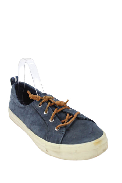 Sperry Men's Round Toe Rubber Soles Suede Sneakers Navy Blue Size 11